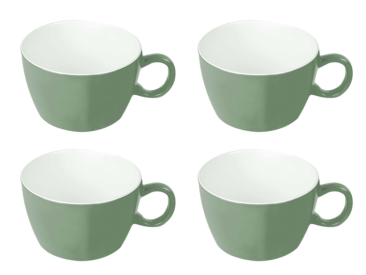 Bo-Camp Two-Tone Set van 4 melamine soepkommen - Green