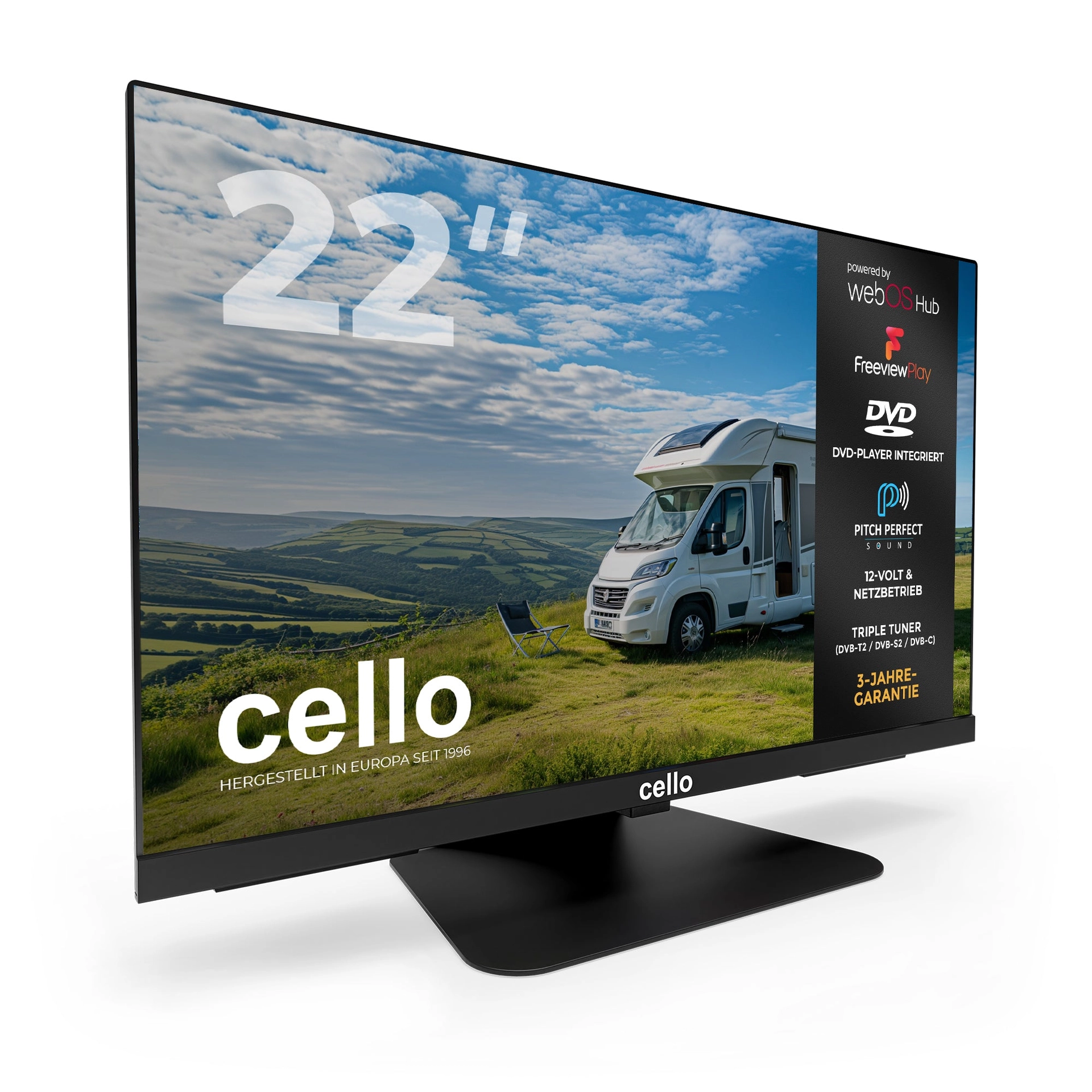 Cello WebOS Traveller 22" televisie met dvd-speler