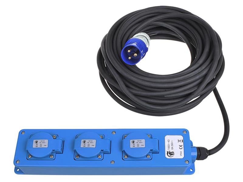 ProPlus 3-voudige CEE stekkerdoos - 20 meter