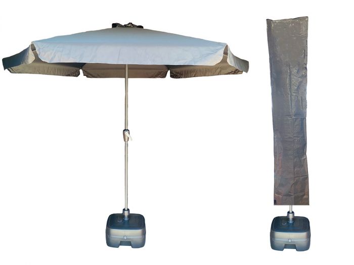Lezen Mededogen bouwen CUHOC Sunny Grey parasol met hoes en voet