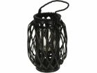 H & S Decoration Ø 23 x 30 cm rieten lantaarn - Black