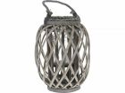 H & S Decoration Ø 23 x 30 cm rieten lantaarn - Grey