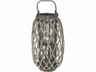 H & S Decoration Ø 28 x 50 cm rieten lantaarn - Grey