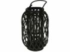 H & S Decoration Ø 26 x 40 cm rieten lantaarn - Black