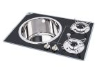 NavyLoad 2 pits 60 x 42 glazen kook-spoelcombinatie