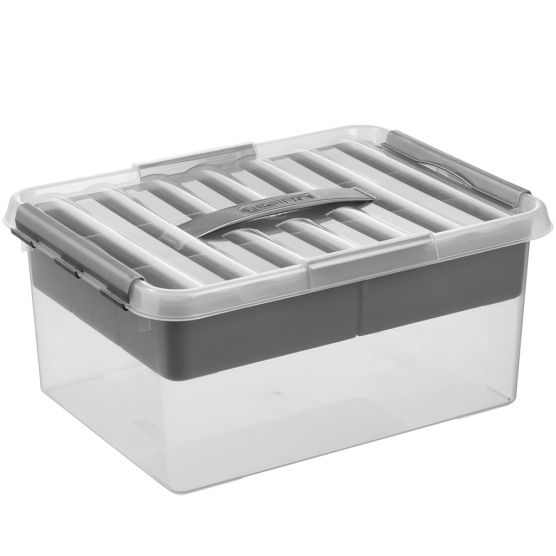 Sunware Q-line 15 liter opbergbox met inzet - Metall