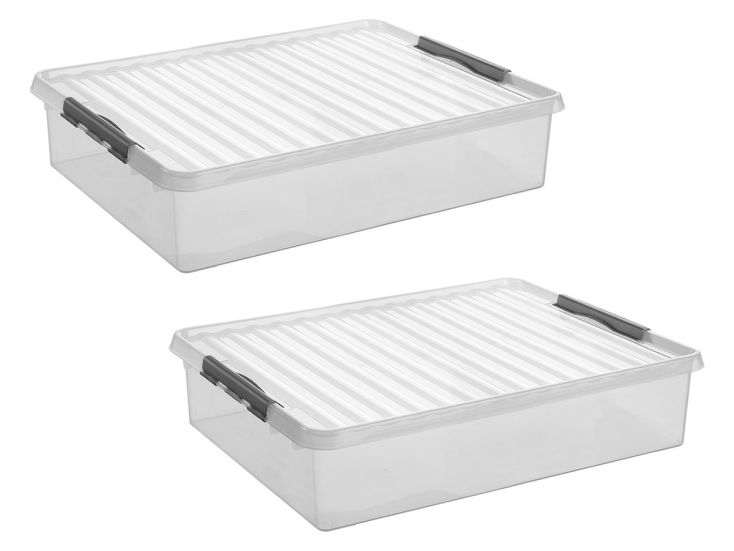 Sunware Q-line 60 liter set van 2 opbergboxen - Metal