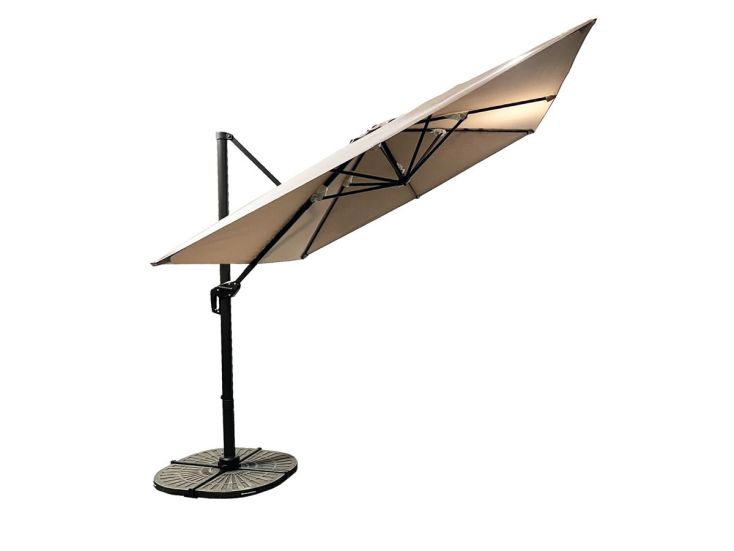 Buitenkado Ultimate 3x3m Aluminium Zweefparasol - Taupe