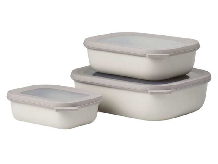 Mepal Cirqula 3-delig rechthoekige vershouddozen - Light Grey