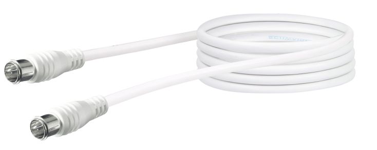 Schwaiger KVCQ30 3 meter witte coaxkabel met snelkoppeling