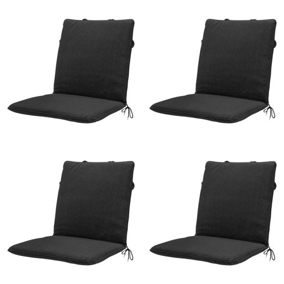 Madison Black canvas eco+ Stapelstoelkussen - Set van 4