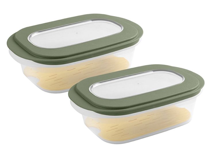 Sunware Sigma home set van 2 kaasdozen met tray - Green