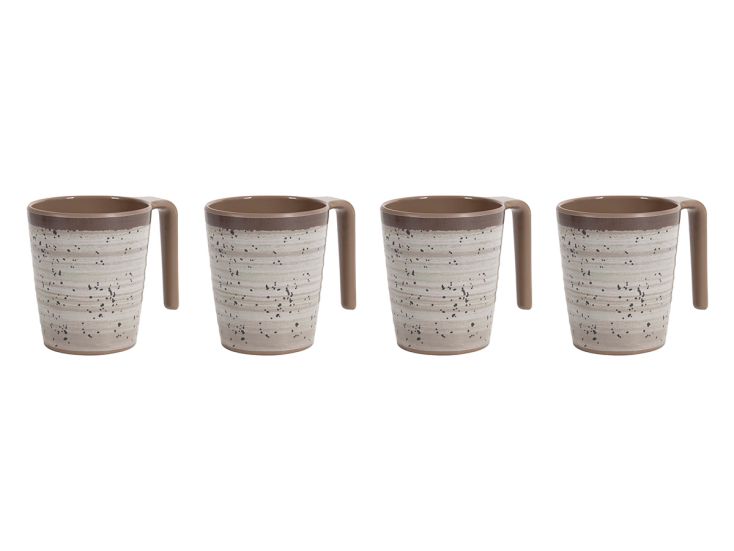 Bo-Camp Halo L set van 4 melamine mokken - Beige