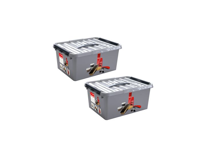 Sunware Q-line 15 liter schoenpoetsdoos met inzet - Set van 2