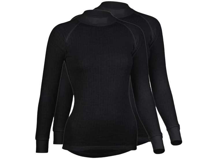 Avento Thermoshirt Lange Mouw dames 2 pack - Zwart