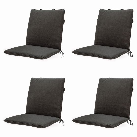 Madison Dark  canvas eco+ Stapelstoelkussen - Set van 4