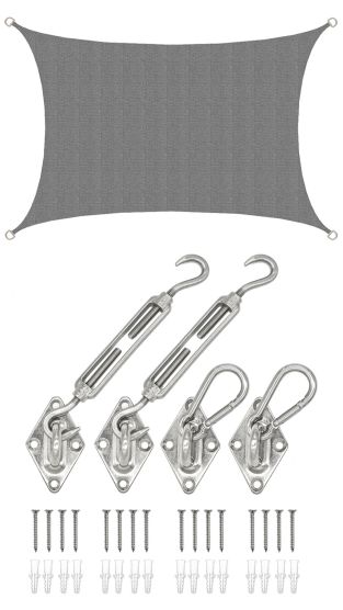 AMANKA 3 x 2 Luchtdoorlatend UV schaduwdoek - Gray