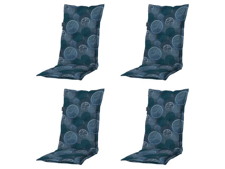 Madison Circle blue Tuinstoelkussen - Set van 4