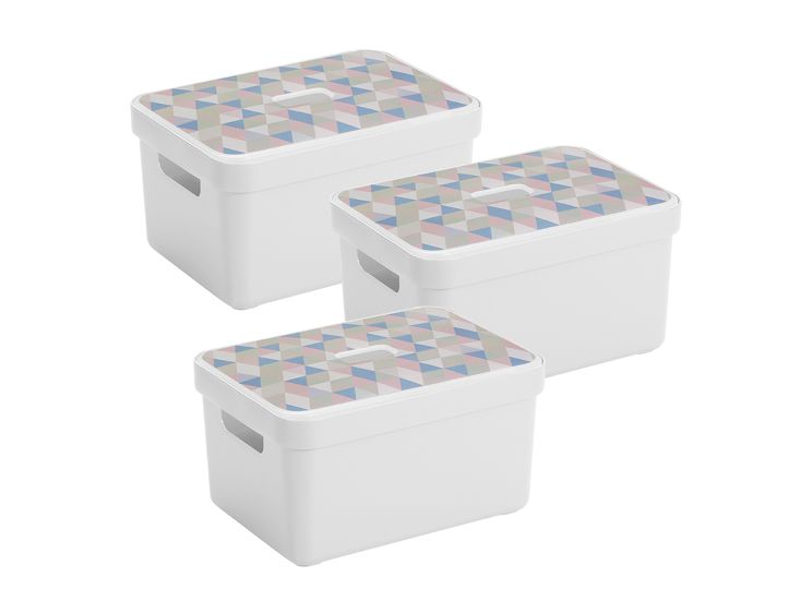 Sunware Sigma Home 13 liter Triangel box met deksel - 3 stuks