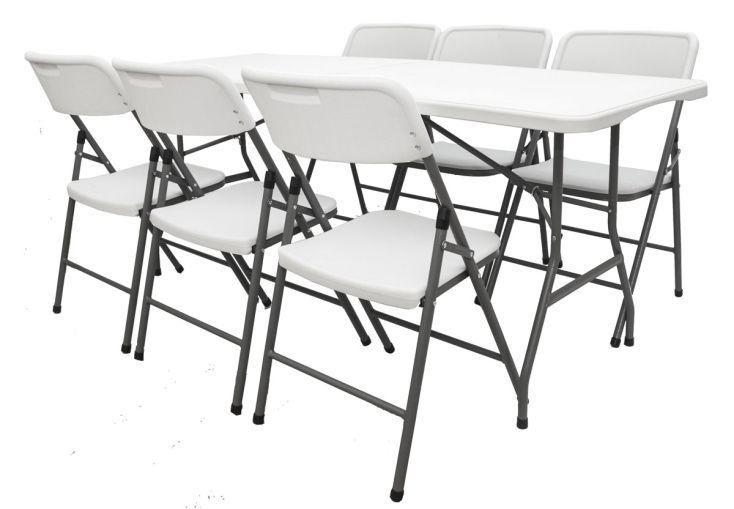AMANKA 180x70 tuintafel met 6 stoelen