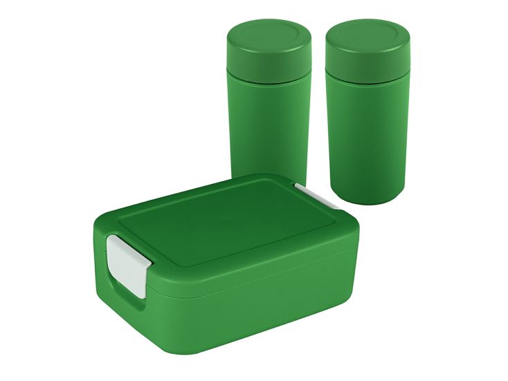 Sunware Sigma home broodtrommel met 2 drinkbekers - Dark Green