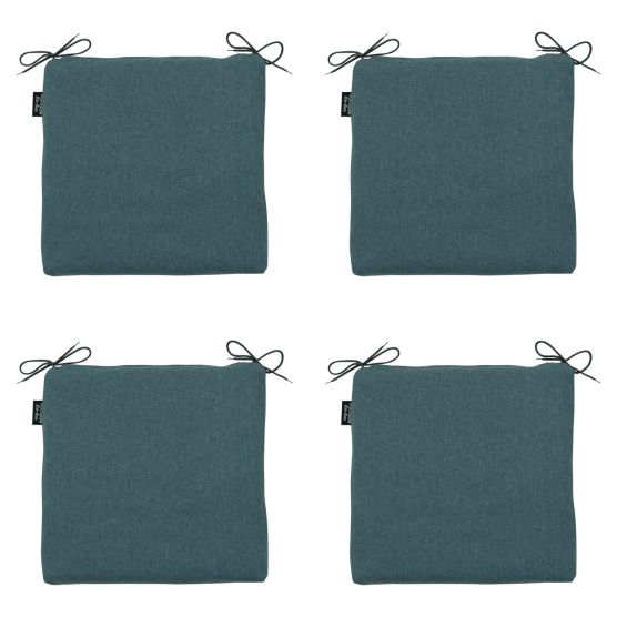 Madison Sea blue canvas eco+ Zitkussen - Set van 4