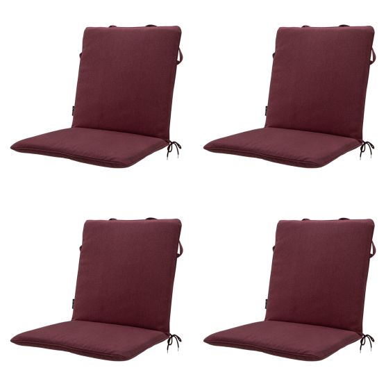 Madison Bordeaux canvas eco+ Stapelstoelkussen - Set van 4