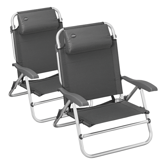 Campout Comfort Beach set van 2 strandstoelen - Black