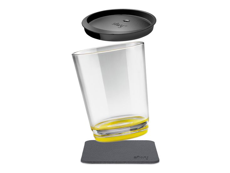 Silwy Triple magnetische drinkbeter - Yellow