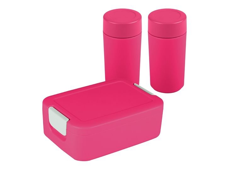 Sunware Sigma home broodtrommel met 2 drinkbekers - Fuchsia