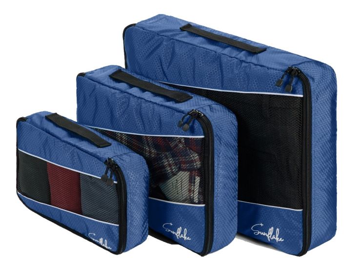 Sunflake set van 3 Packing Cubes - Dark Blue