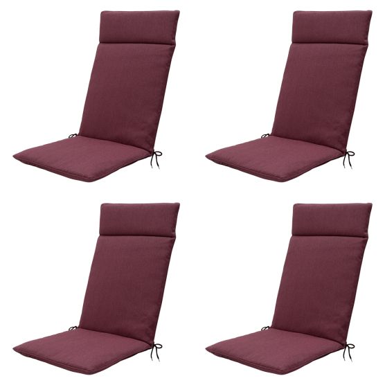 Madison Bordeaux canvas eco+ Tuinstoelkussen - Set van 4