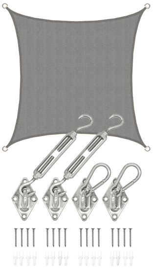 AMANKA 2 x 2 Luchtdoorlatend UV schaduwdoek - Grey