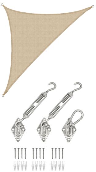 AMANKA 4,2 x 4,2 x 6 Luchtdoorlatend UV schaduwdoek - Beige