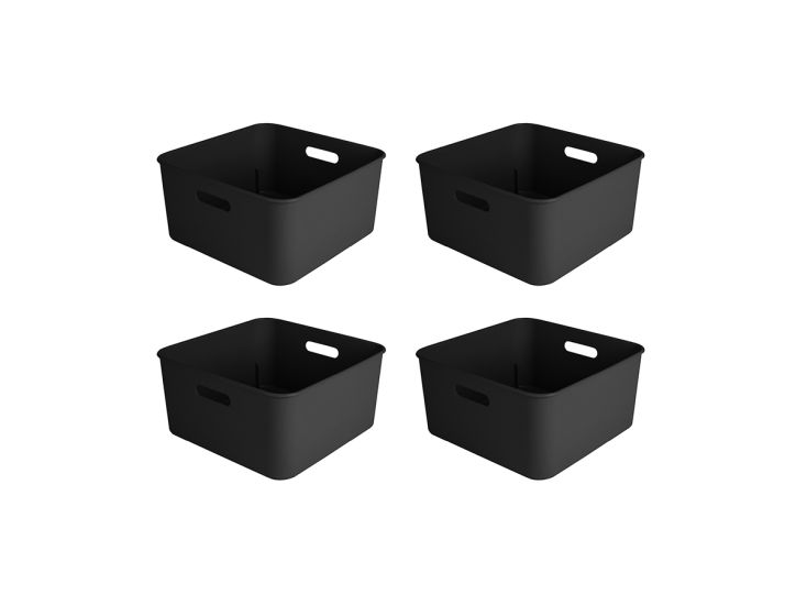 Sunware Sigma home 12,5 liter Black cube box - Set van 4