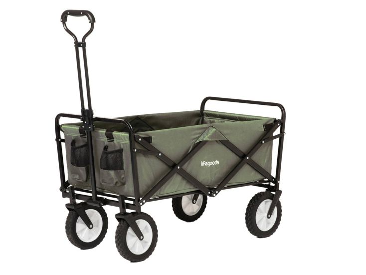 LifeGoods 70KG bolderkar 94L - Green