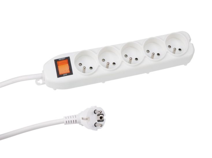 Perel EWS5W 5-voudige stekkerdoos met schakelaar - 1,5 meter