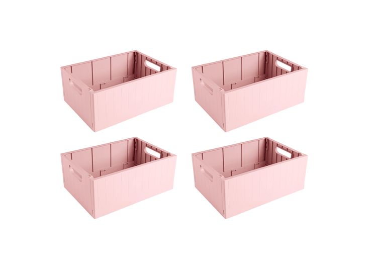 Sunware Sigma home 13 liter set van 4 vouwkratten - Pink