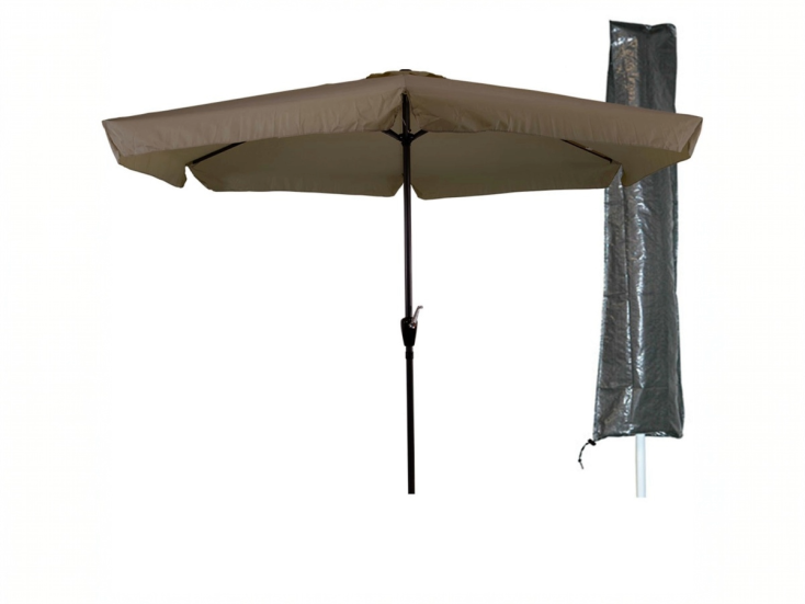 CUHOC Ø3m parasol taupe met Basic parasolhoes