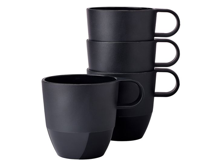 Mepal Silueta 300 ml set van 4 mokken - Black