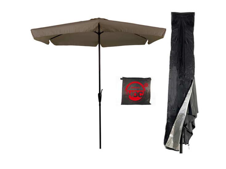CUHOC Ø3m parasol taupe met Redlabel parasolhoes