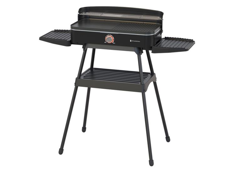 KitchenBrothers 2-in-1 elektrische barbecue - Black