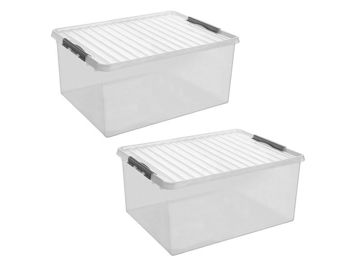 Sunware Q-line 120 liter set van 2 opbergboxen - Metal