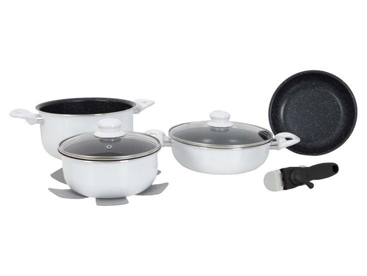 Gimex 7-delig inductie pannenset - White