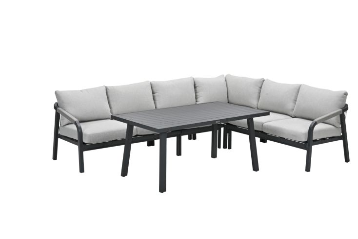 Monti lounge-diningset - 5-dlg - c. black - taupe - sand