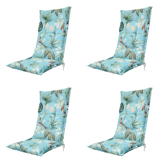 Madison Grasse aqua Tuinstoelkussen - Set van 4