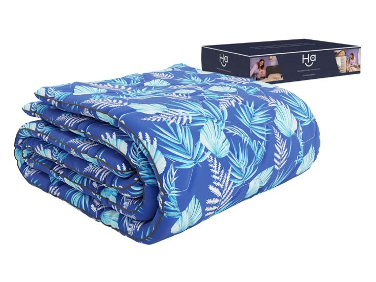 HappyBed Blue leaves All year dekbed - 260x220 cm