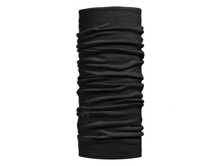 Buff Merino Wool Solid Black sjaal