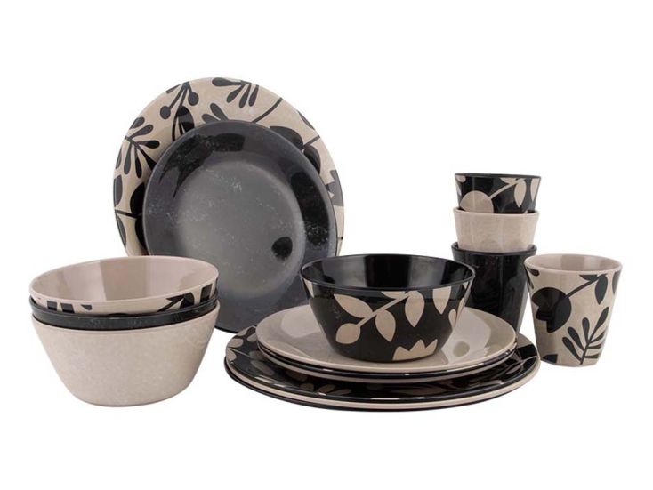 Bo-Camp Mix & Match 16-delig serviesset - Beige/Black