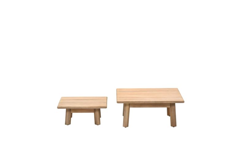 Lunar set van twee bijzettafels - acacia white wash